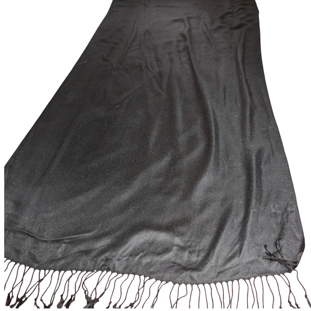 Scarf Belt Shawl Sash Table Runner Bandana Beach Cover Up Black 66"x29" VTG